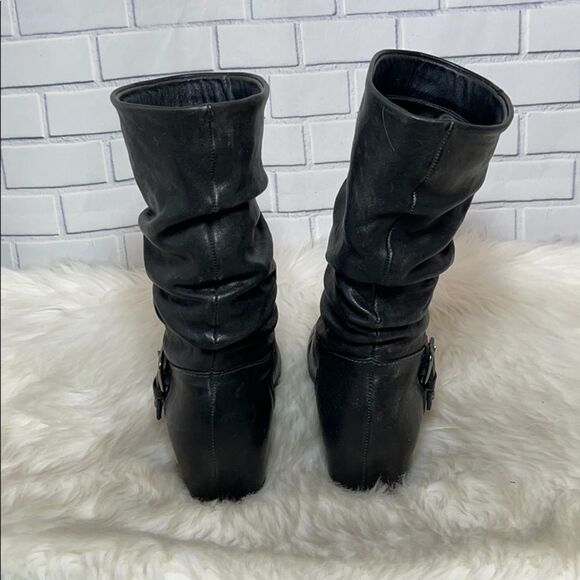 Stuart Weitzman Ruched Hidden Wedge Boots … - Picture 3 of 6